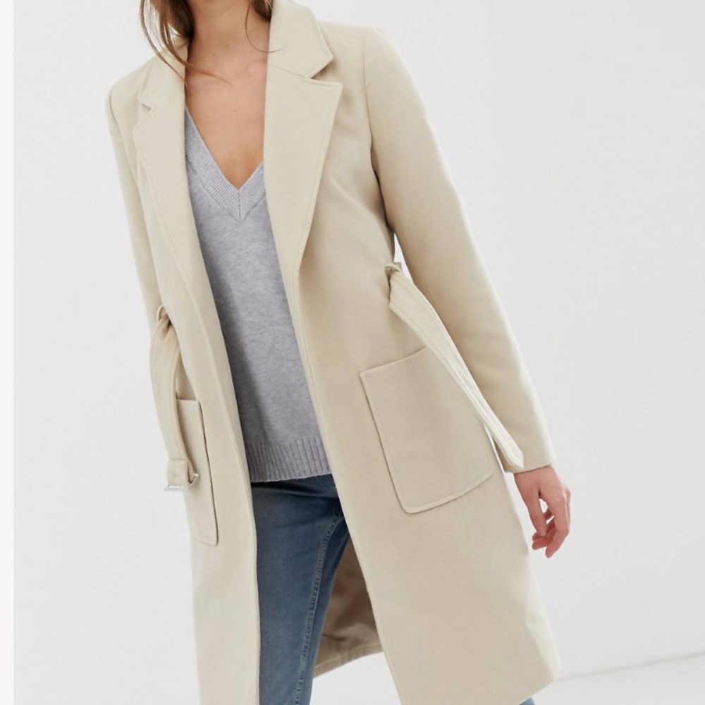 vila belted tailored coat
